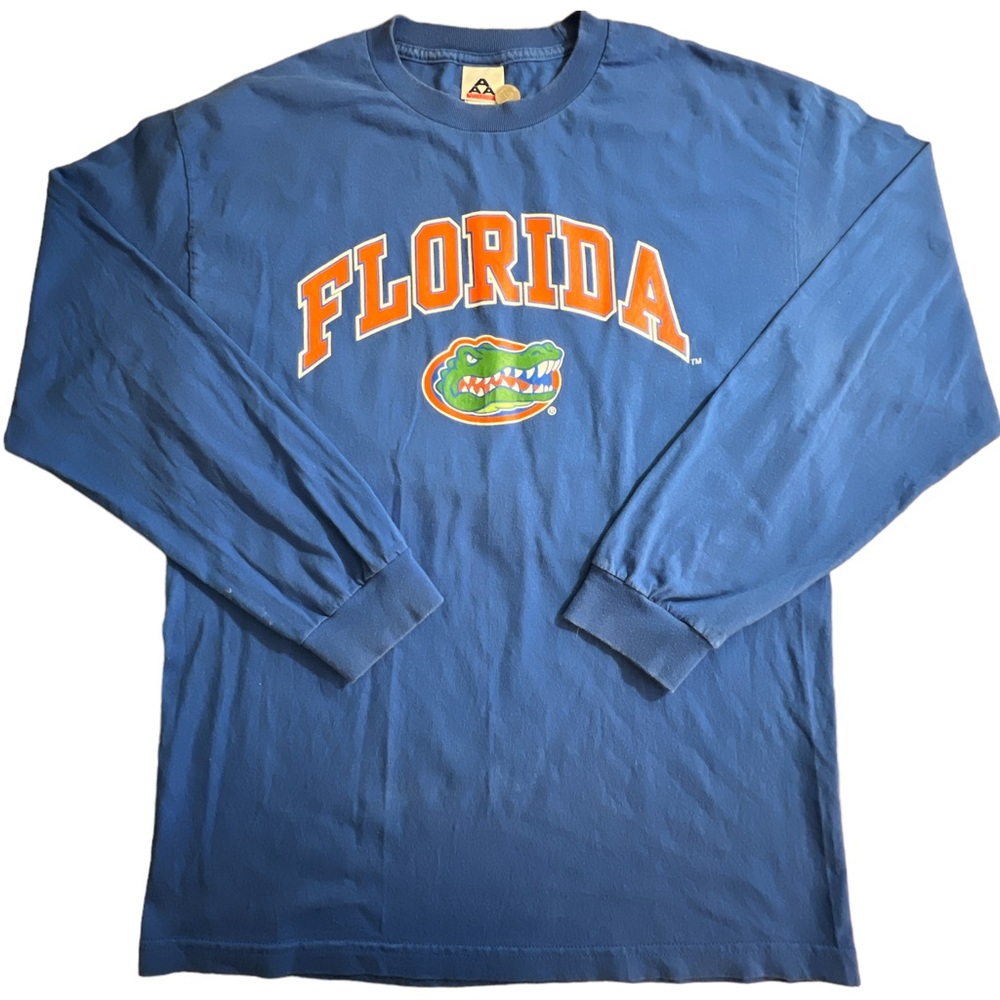 Y2K 2000s University of Florida Gators Long sleeve Mens Blue T-shirt Size Large